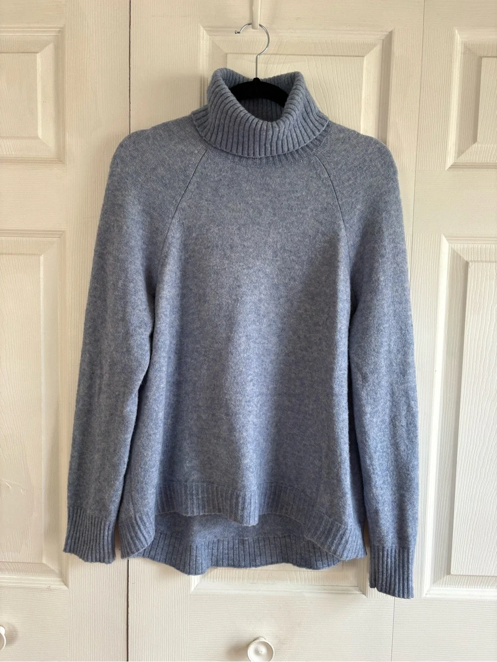 J.Crew Turtleneck Sweater Supersoft Yarn Wool Alpaca M Baby Blue Career Academia